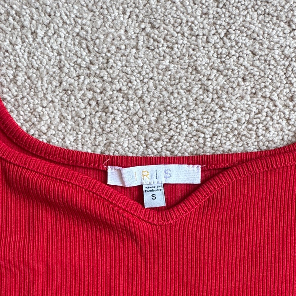 Red Ribbed Tank Midi Dress - Picture 3 of 4